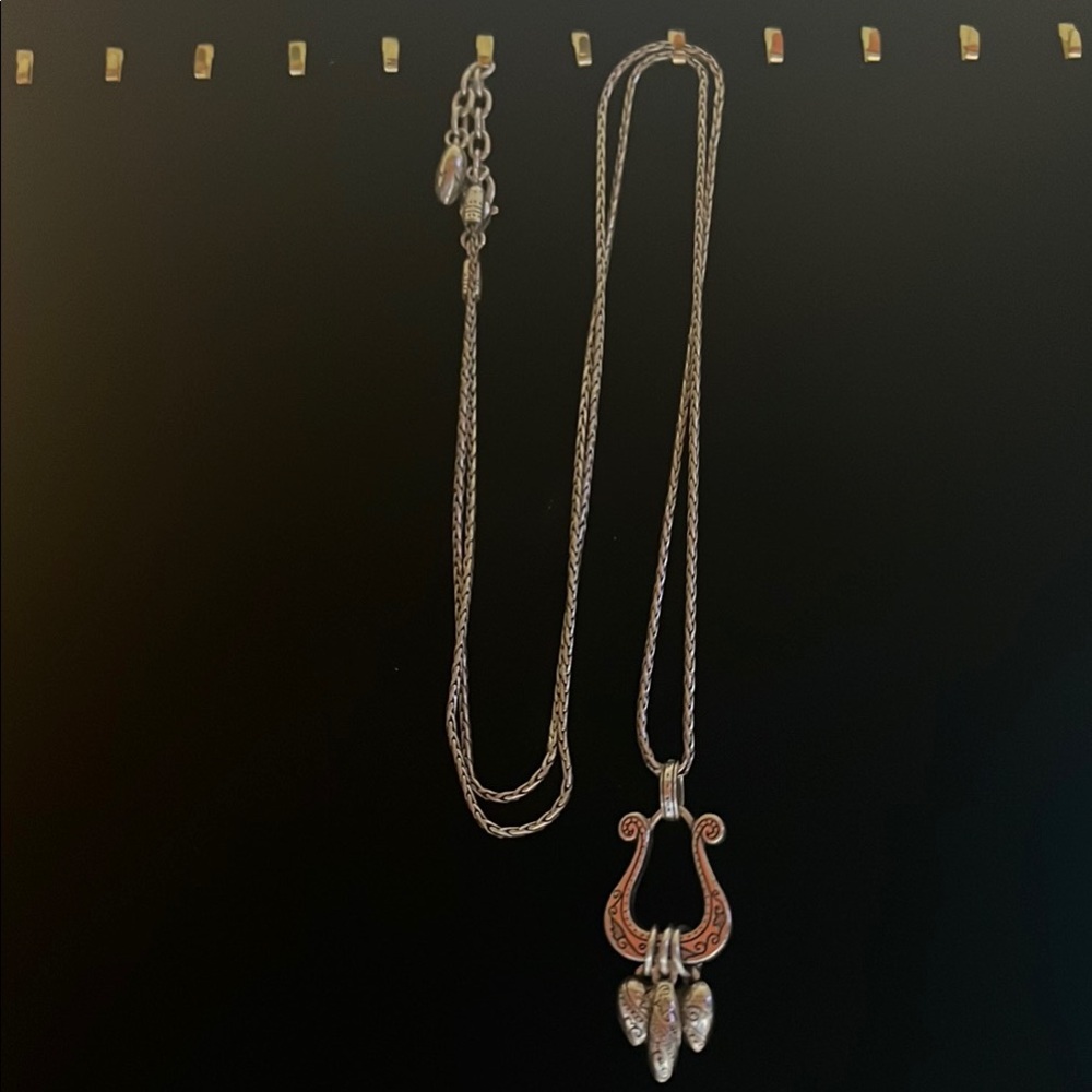 Brighton Silver and Gold Necklace with Horseshoe Pendant